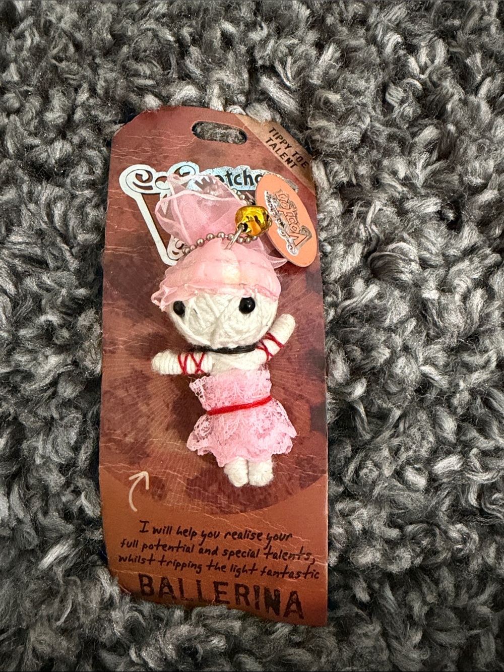 Ballerina Pink Voodoo Doll Keychain - Charming Kids Accessory